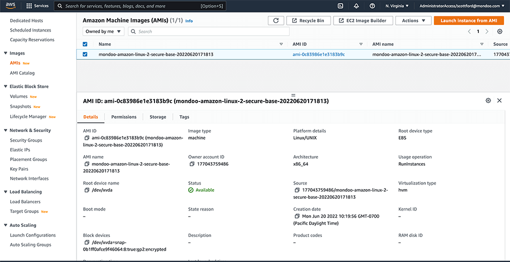 Mondoo secure base image in AWS Management Console