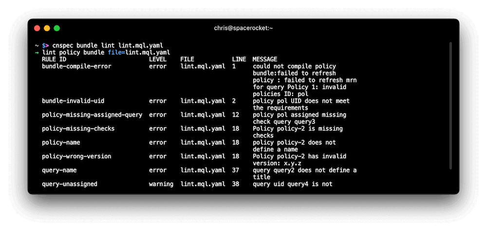 Run linting of policies from CLI