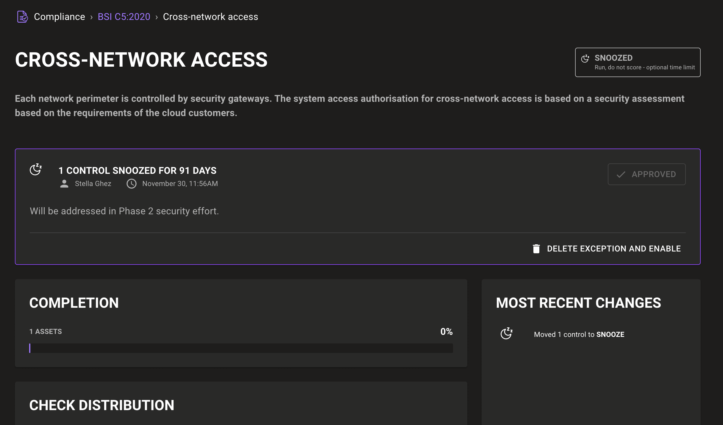 Compliance control in the Mondoo Console