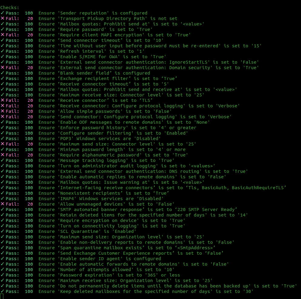 Exchange Server 2019 Checks
