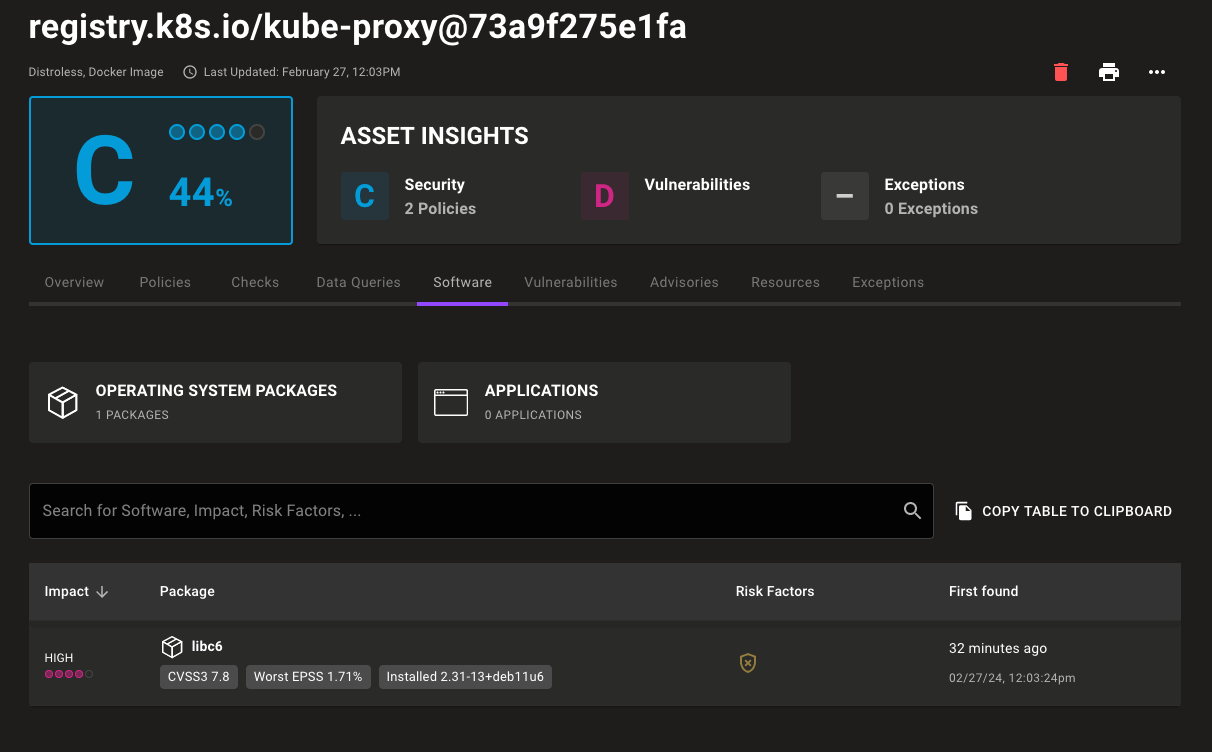 Software vulnerability filtering