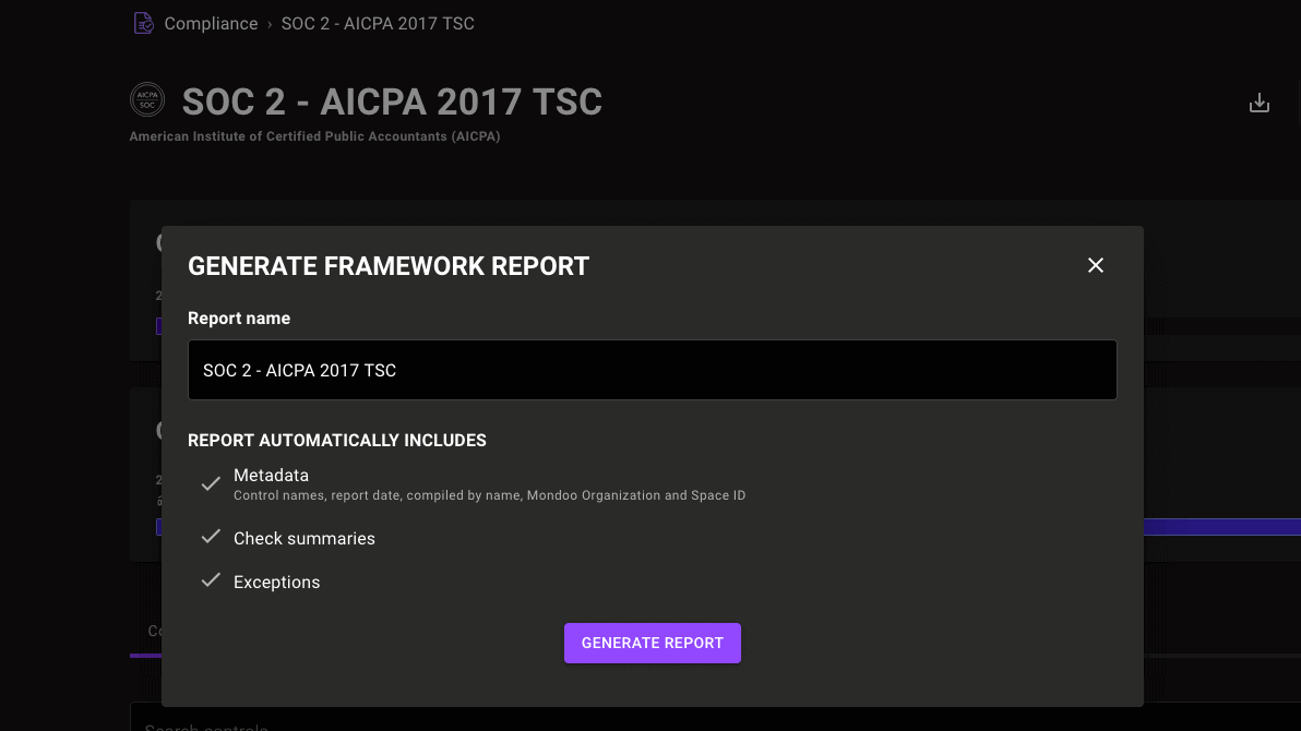 Generate a report