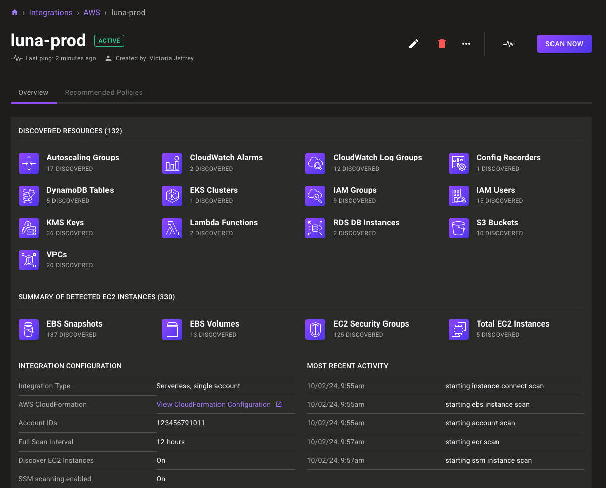 AWS Serverless integration status page