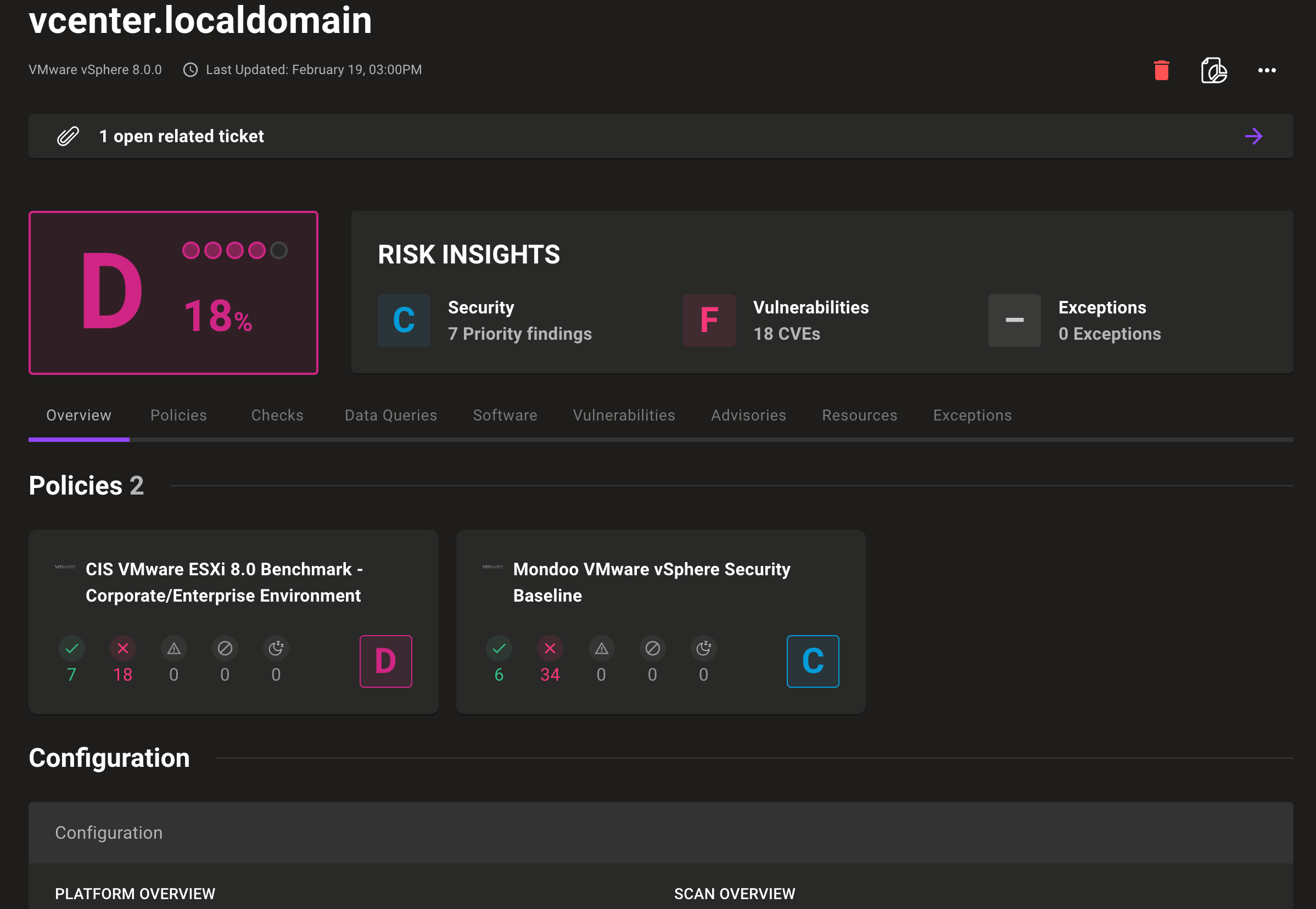 View security detail in the Mondoo Console