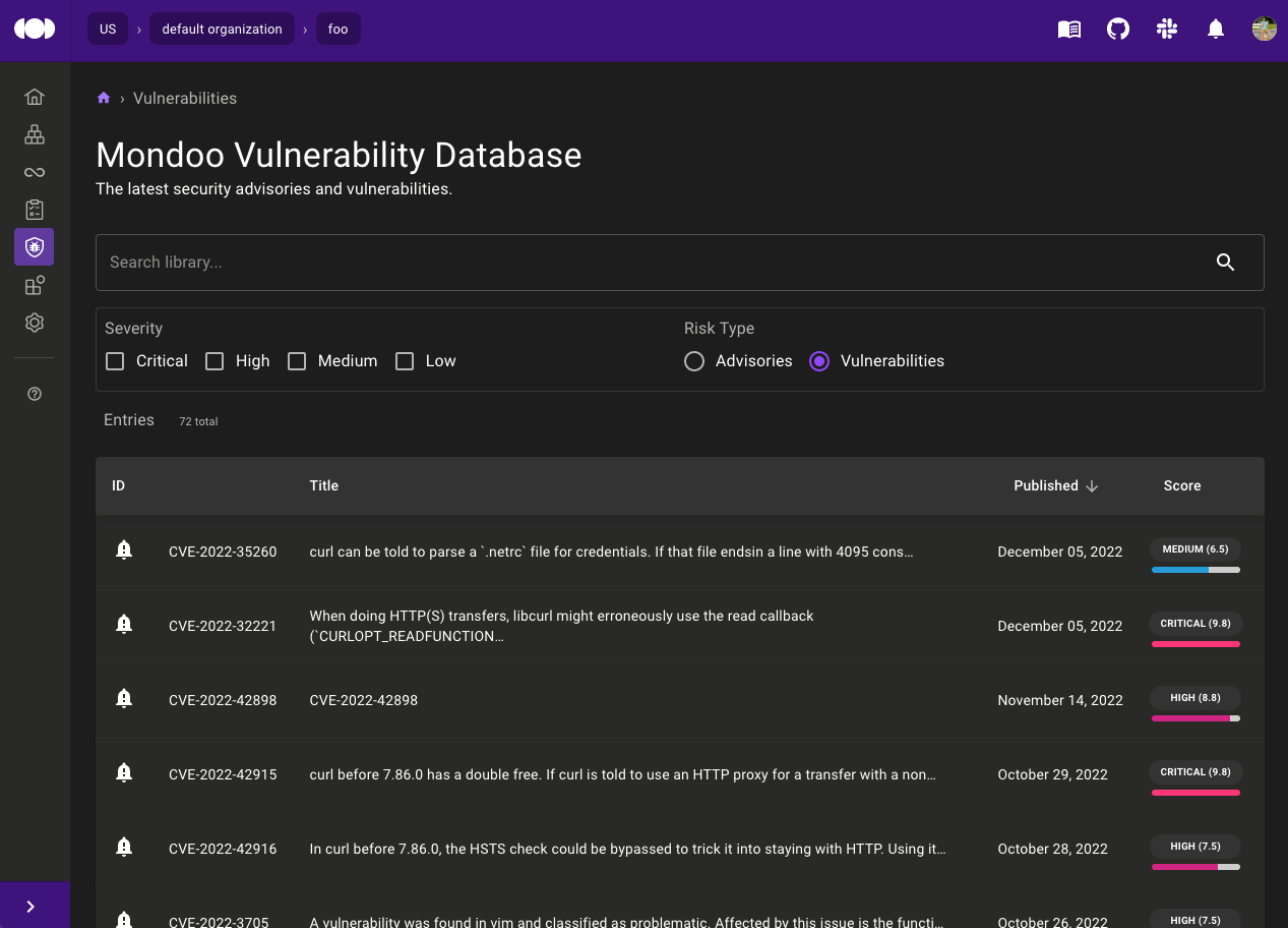 Mondoo Vulnerability Database