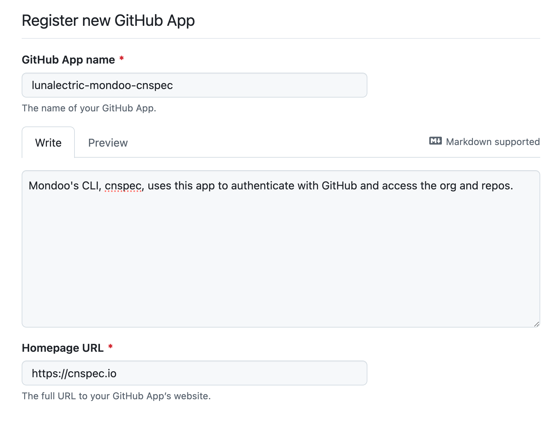 Add a new GitHub app