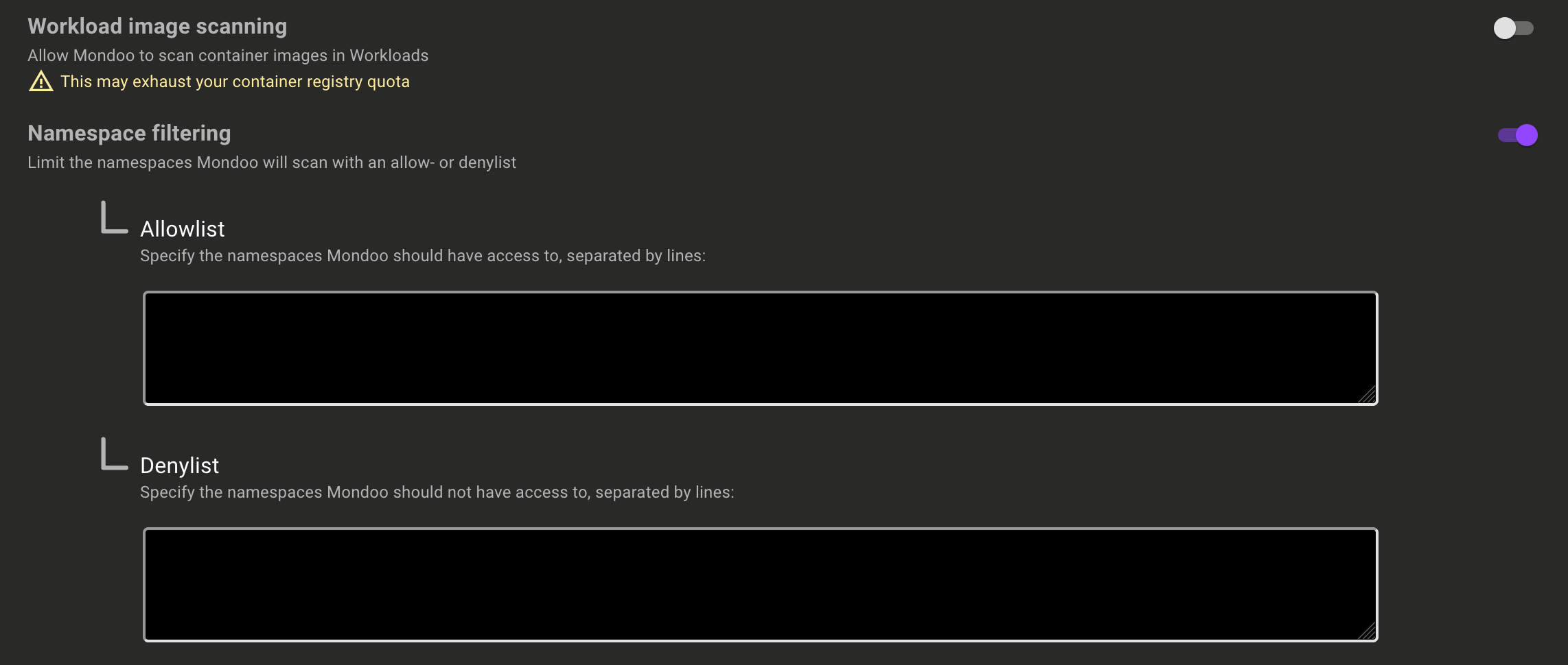 Namespace Filtering