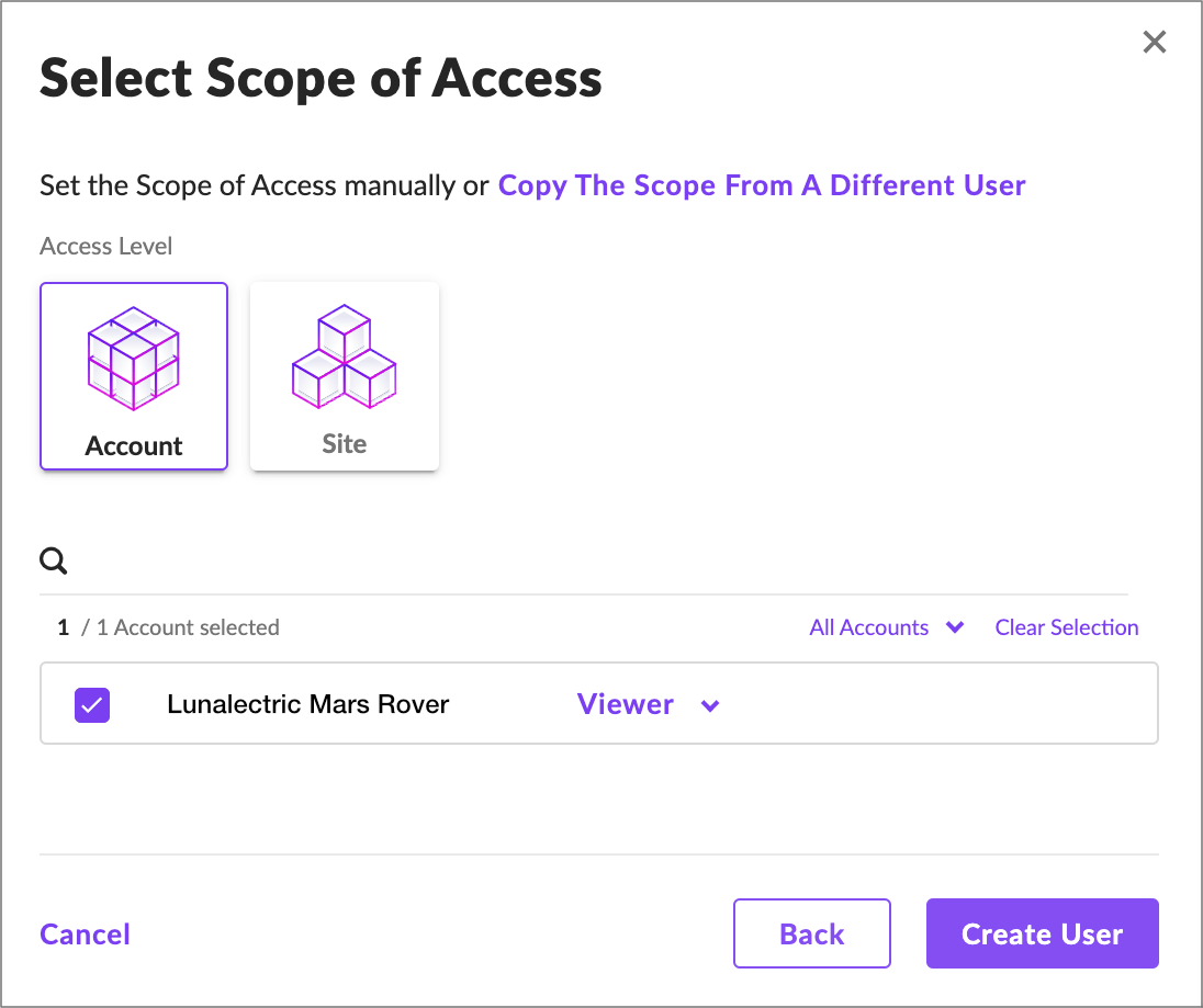 New SentinelOne service user scopes