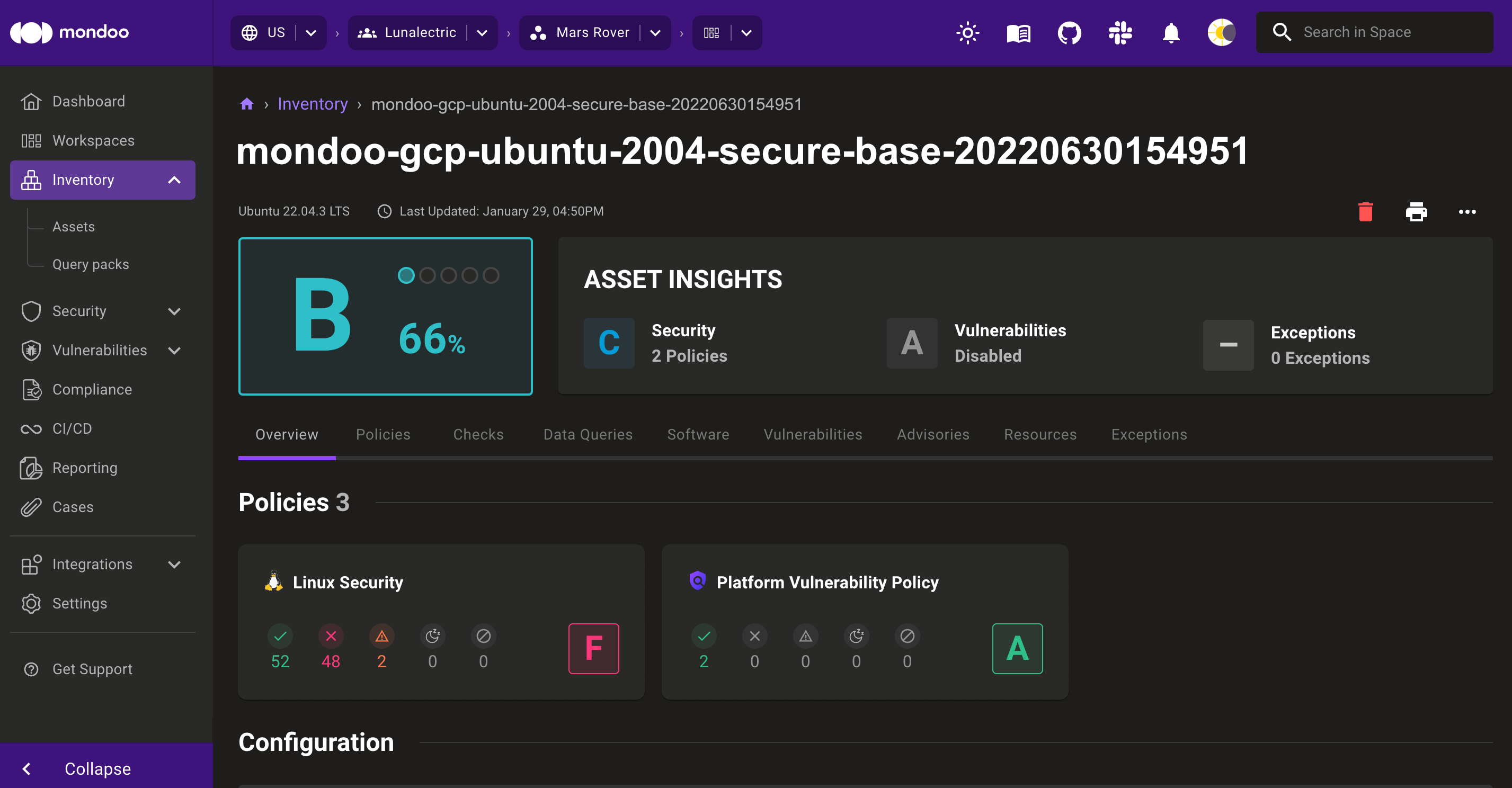 Mondoo scan report from HashiCorp Packer build