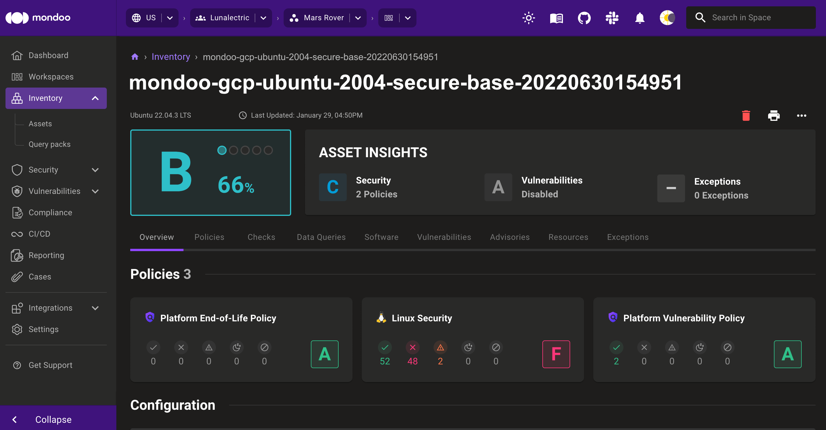 Mondoo scan report from HashiCorp Packer build