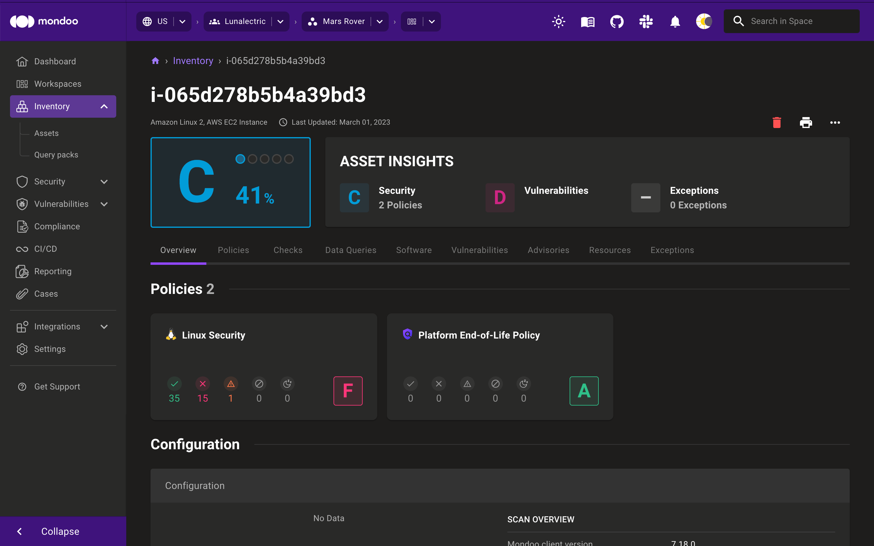 Mondoo scan report from HashiCorp Packer build