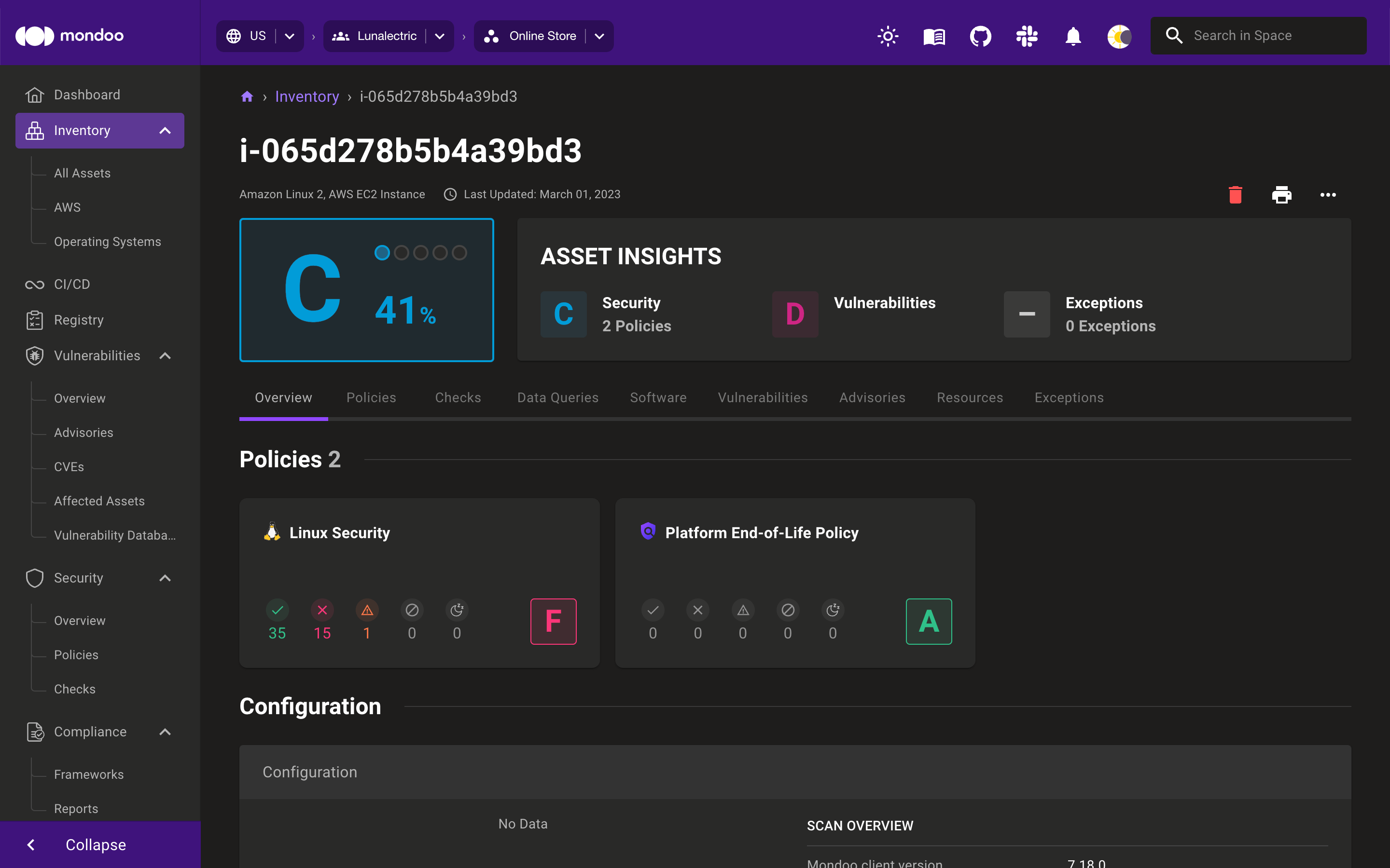 Mondoo scan report from HashiCorp Packer build