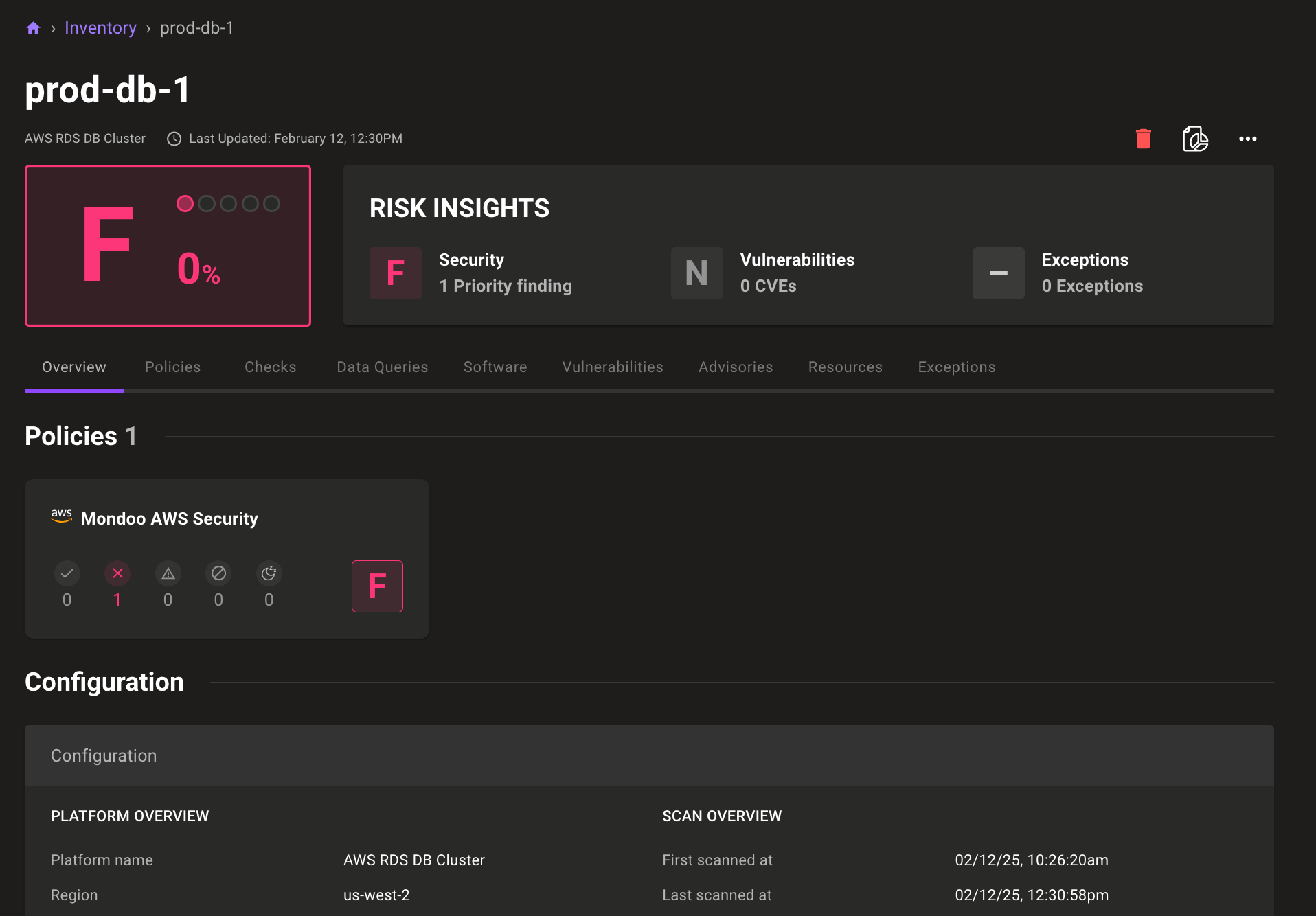 RDS Cluster Scan