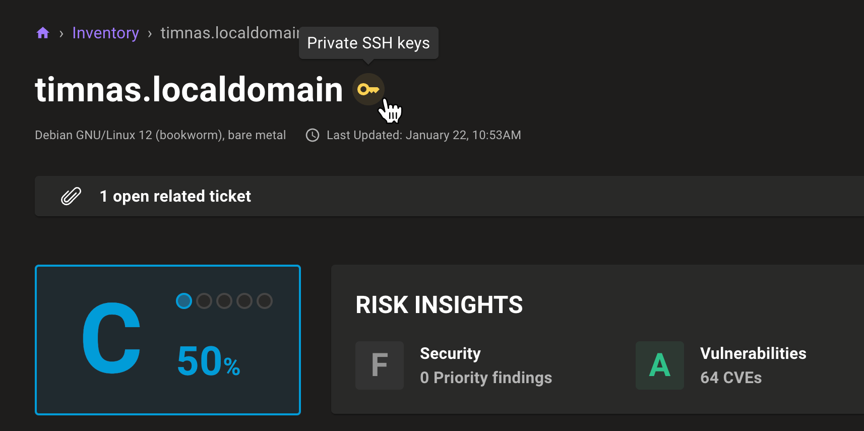 Risk factors on assets in Mondoo