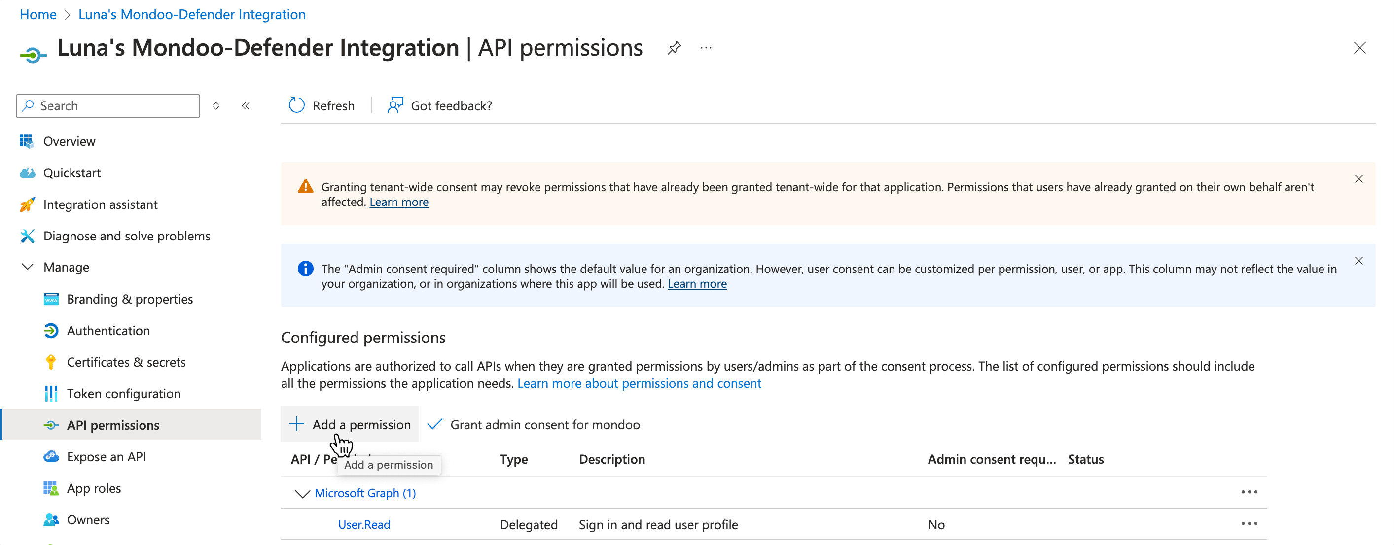 add permissions