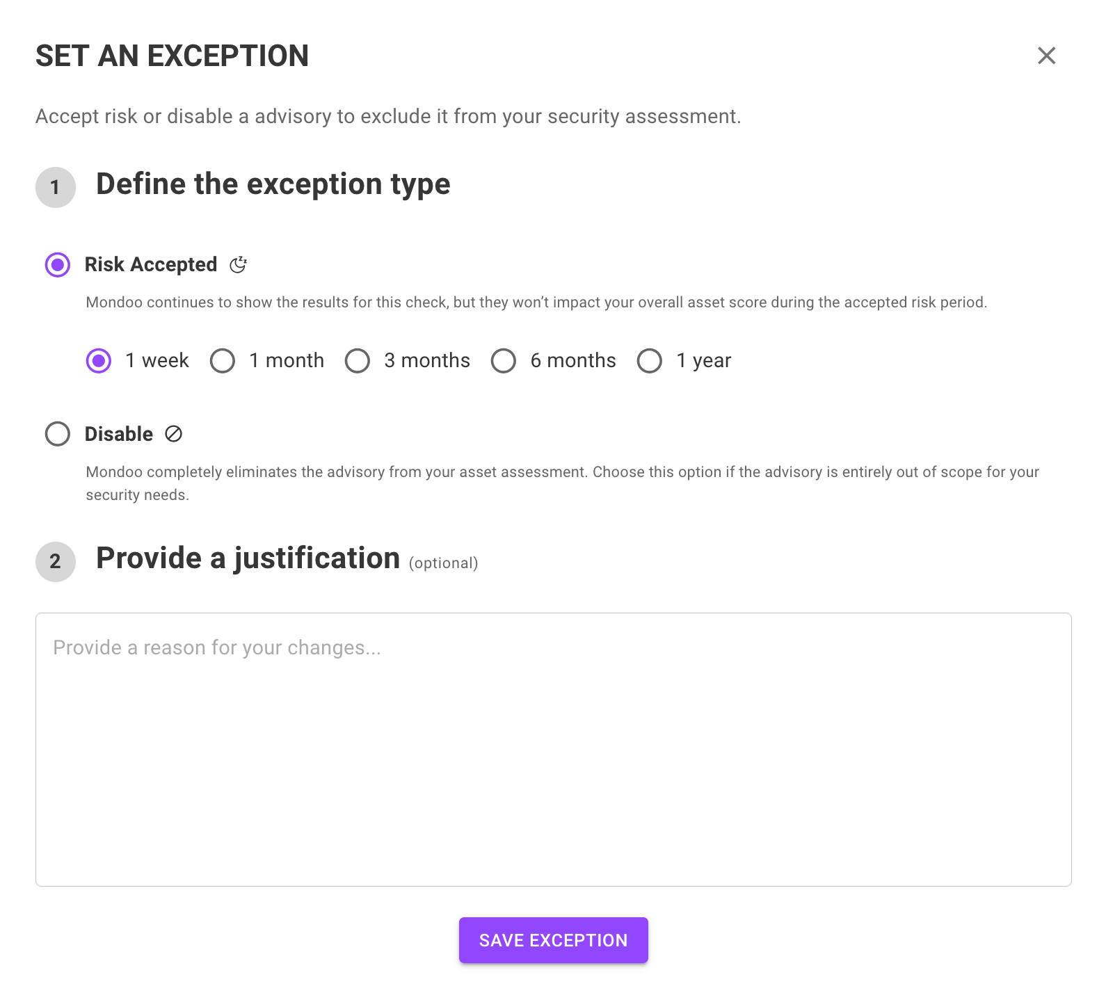 Mondoo exception