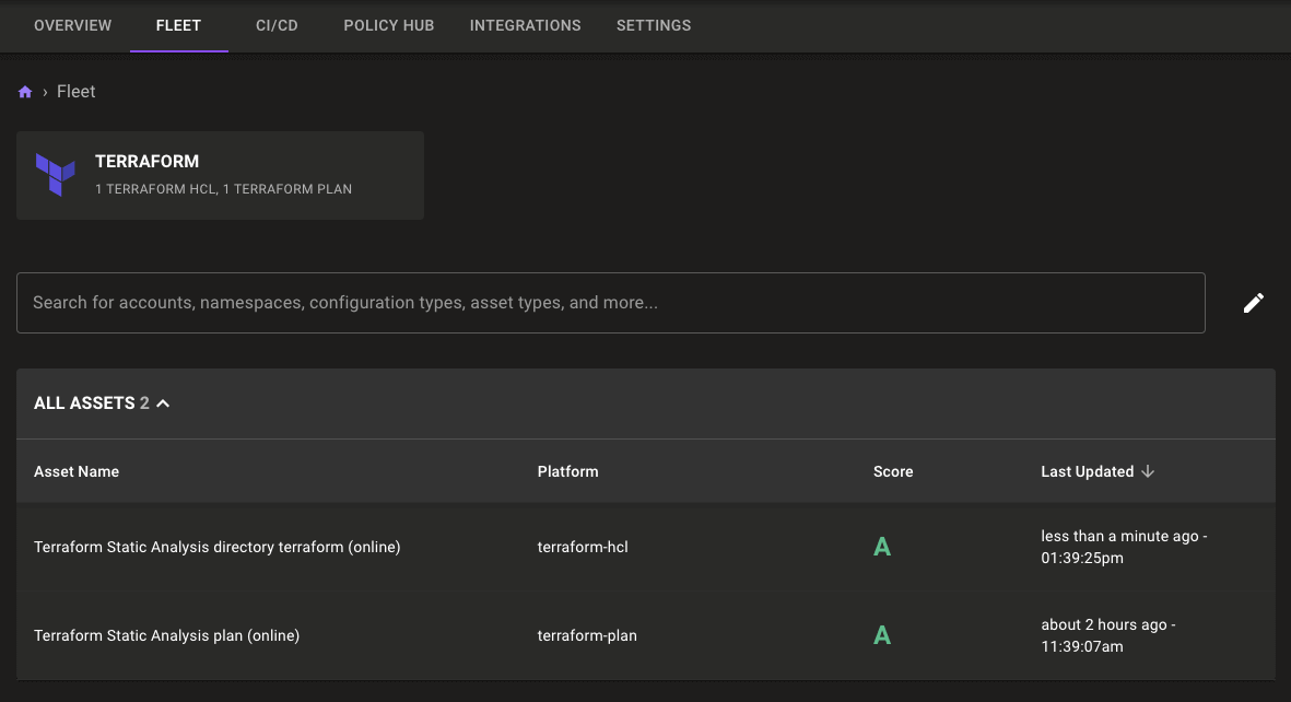 Terraform in the console