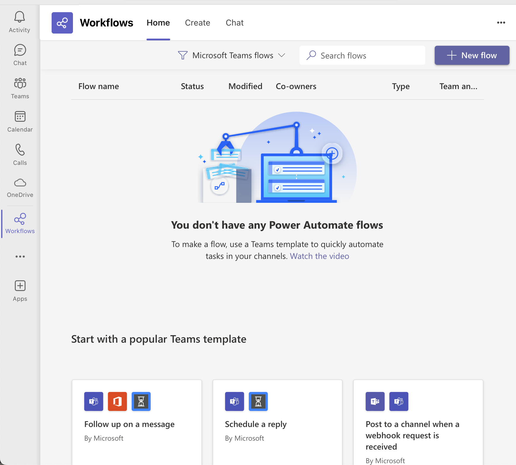 Workflows app in Microsoft Teams