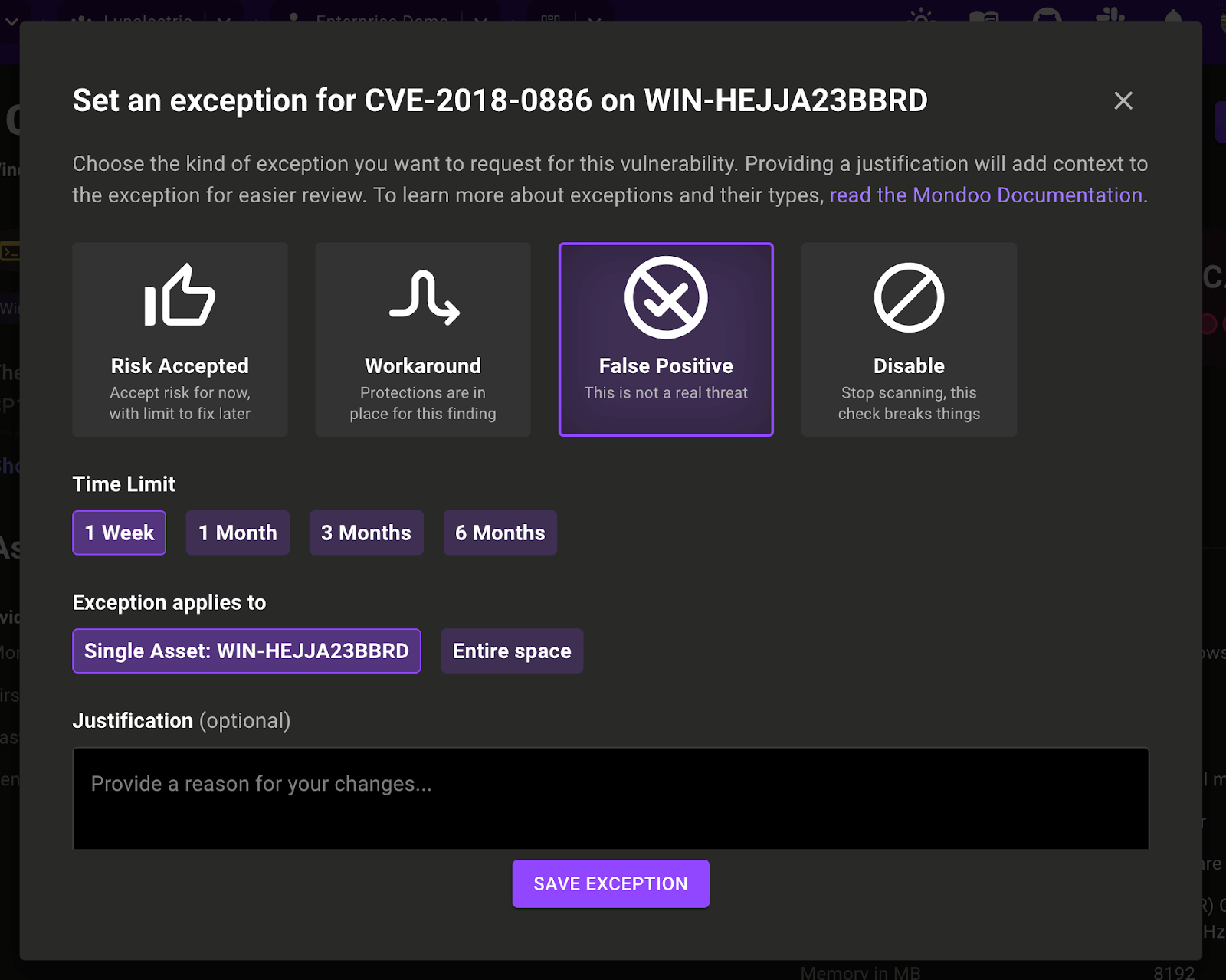 Creating a new exception