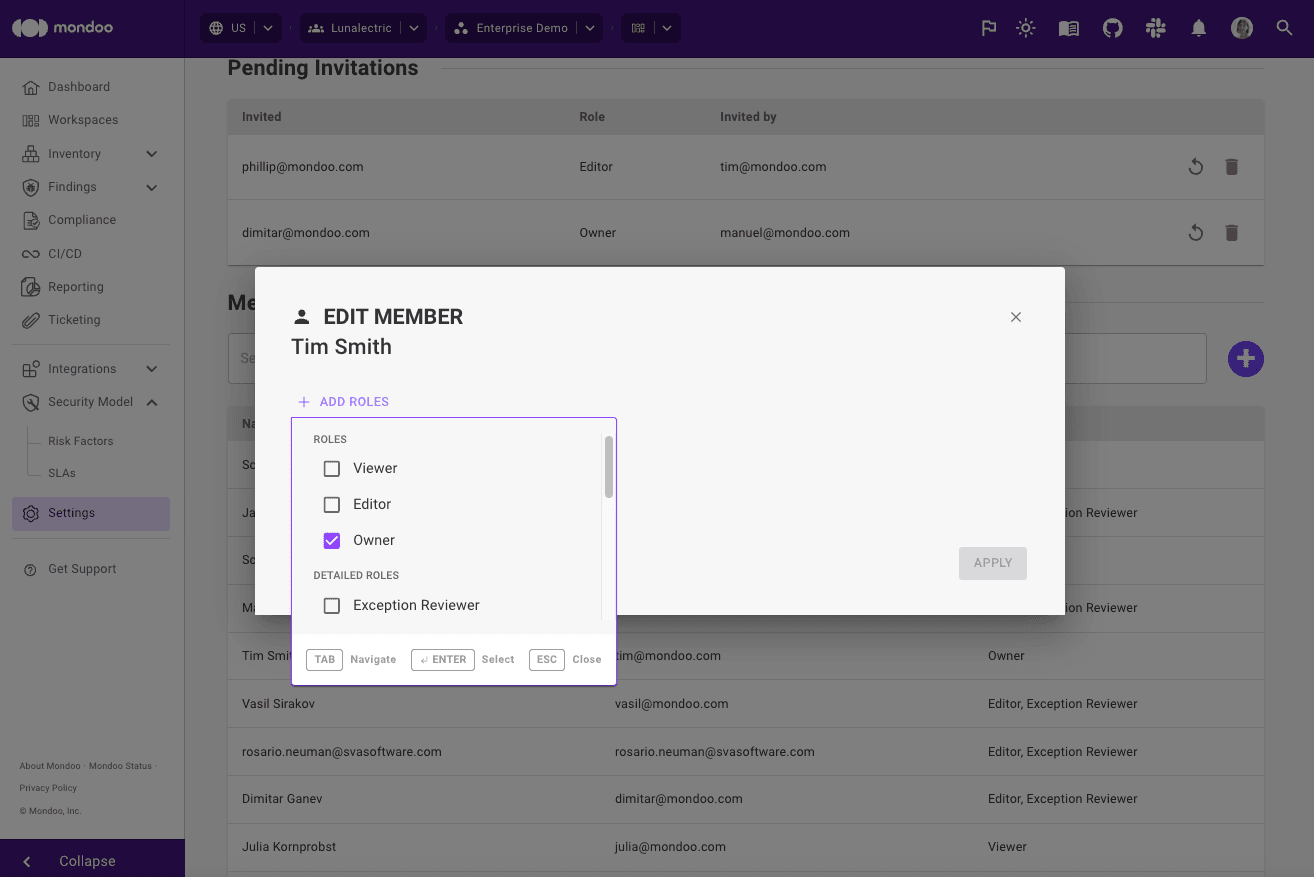 Mondoo now includes enhanced user roles and permissions