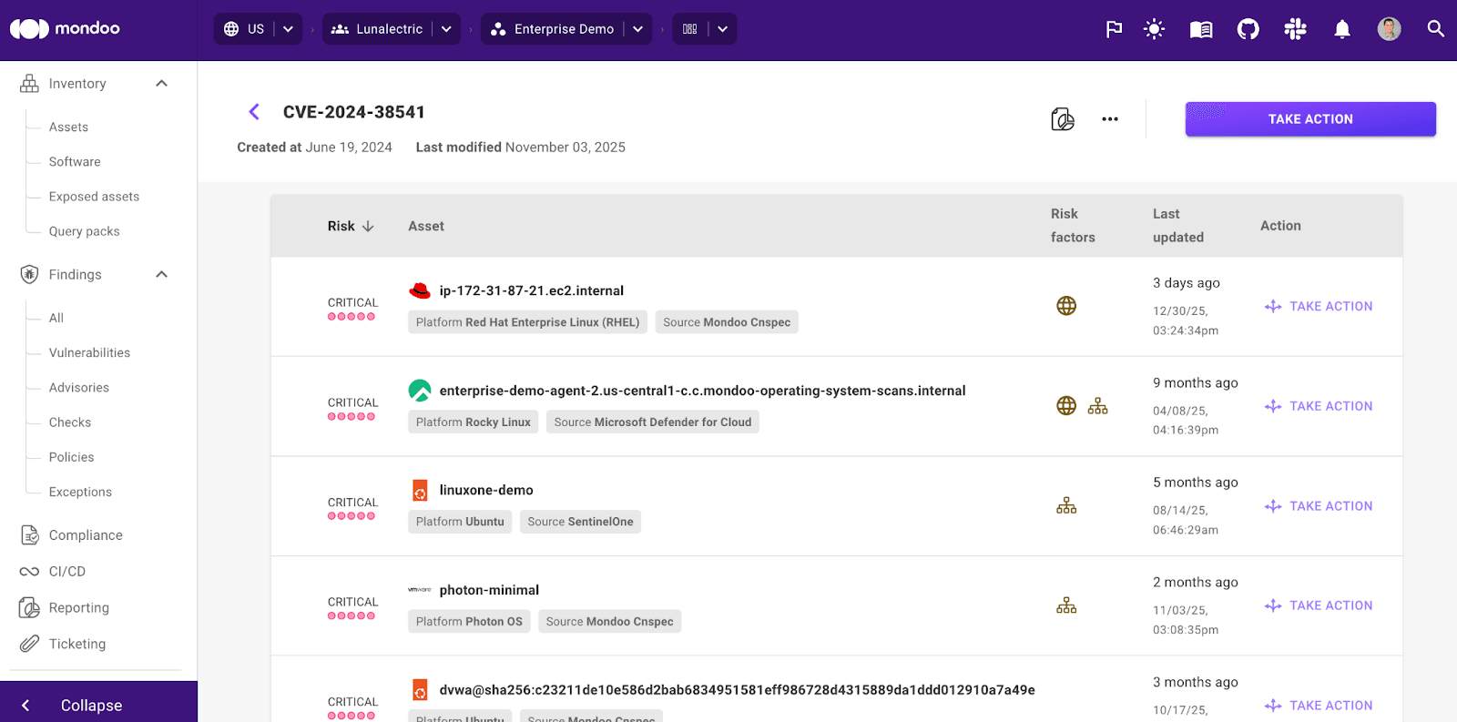 Vulnerabilities with source information