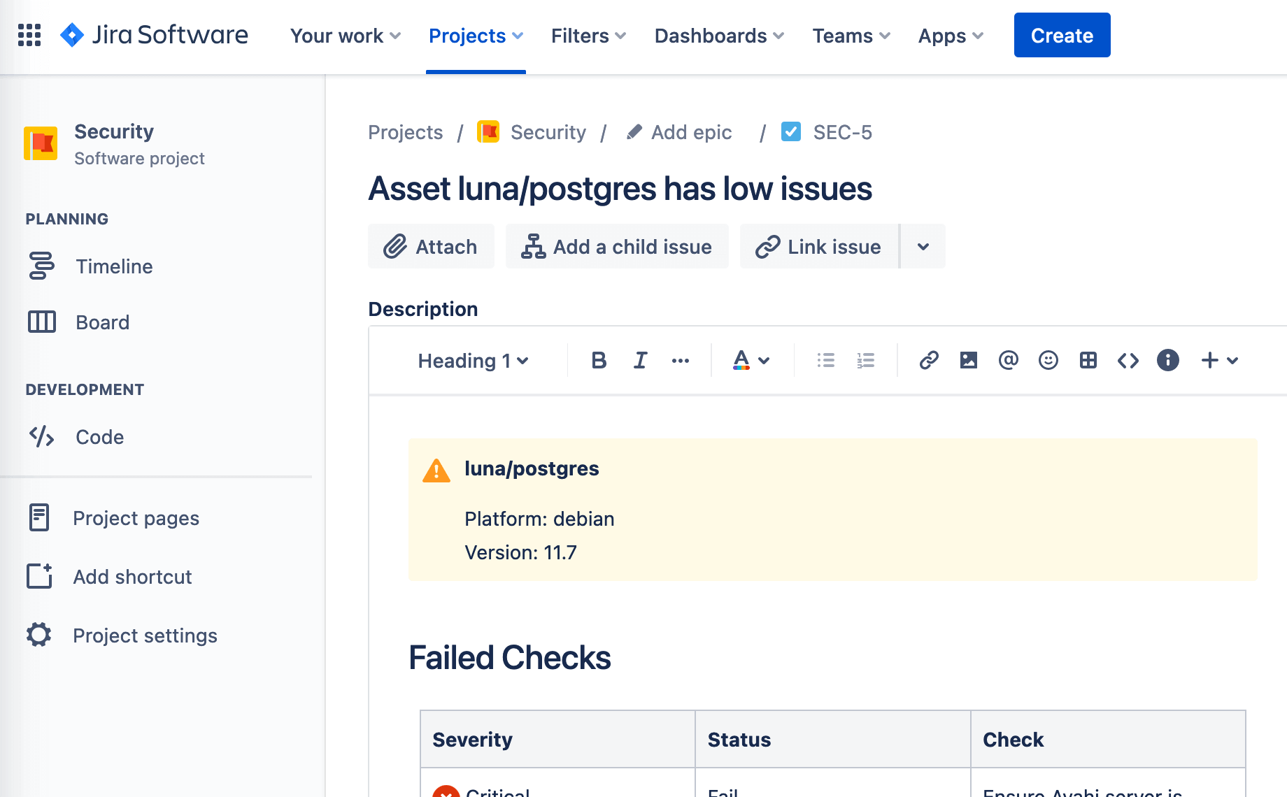 Jira project
