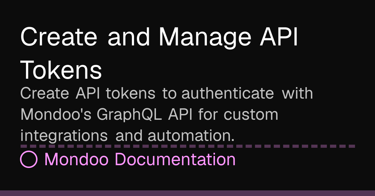 Create and Manage API Tokens | Mondoo Docs