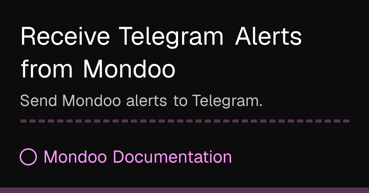 Receive Telegram Alerts from Mondoo | Mondoo Docs