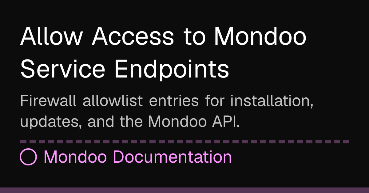 Allow Access to Mondoo Service IP Addresses | Mondoo Docs