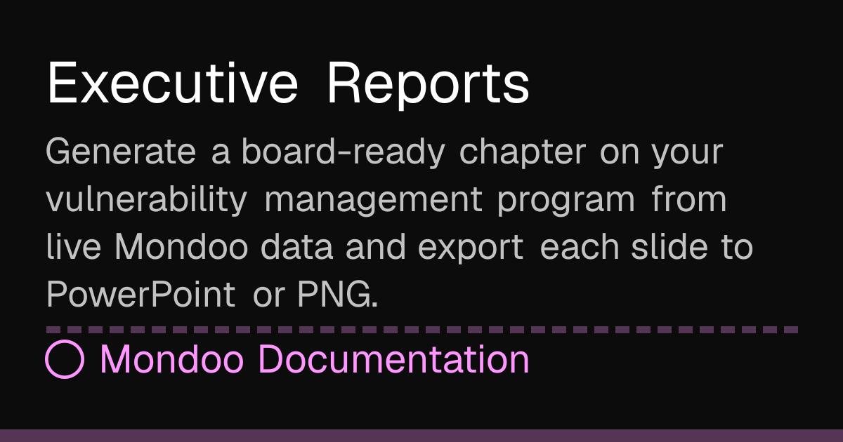 Executive Reports | Mondoo Docs