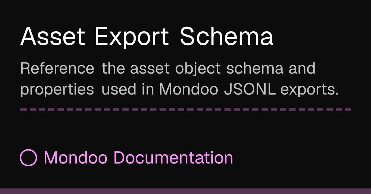 Asset Export Schema | Mondoo Docs