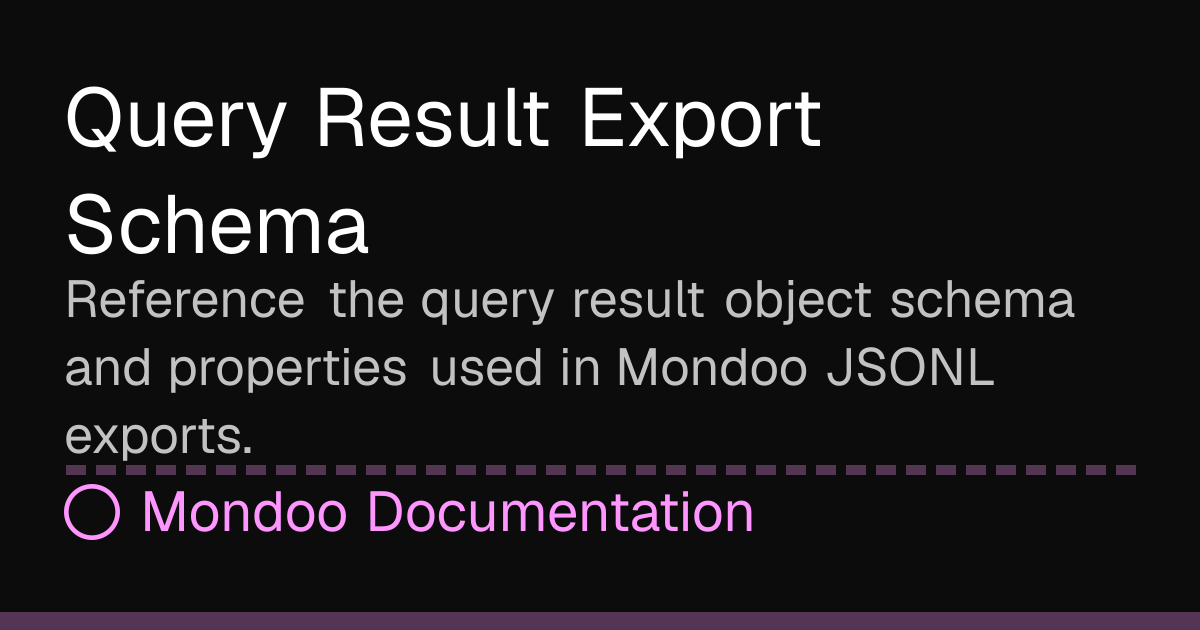 Query Result Export Schema | Mondoo Docs