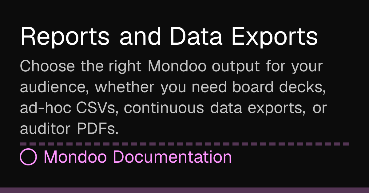 Reports and Data Exports | Mondoo Docs