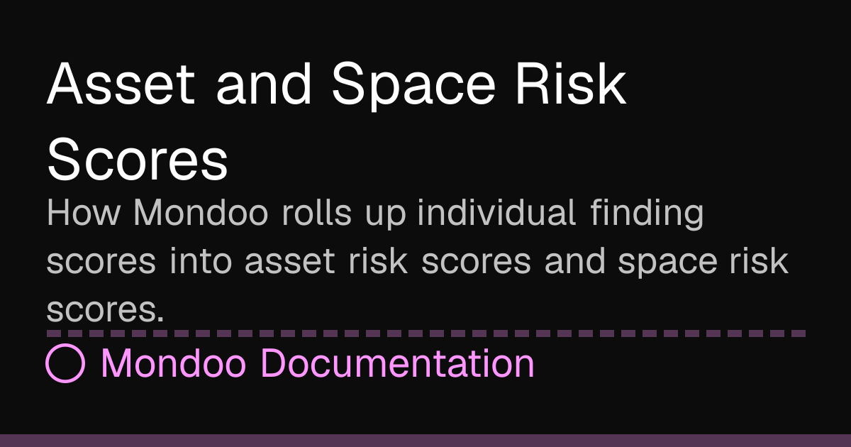 Asset and Space Risk Scores | Mondoo Docs