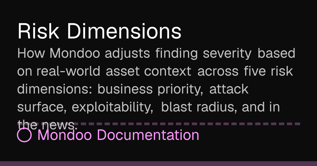 Risk Dimensions | Mondoo Docs