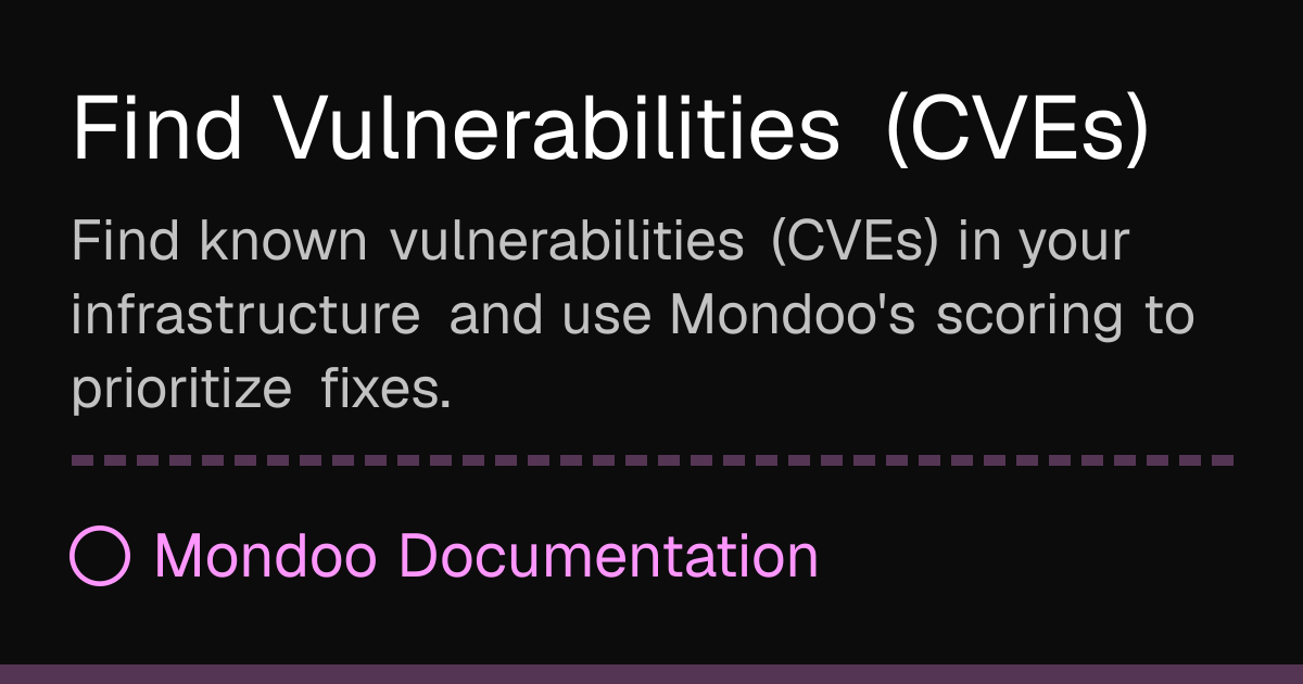 Find Vulnerabilities (CVEs) | Mondoo Docs