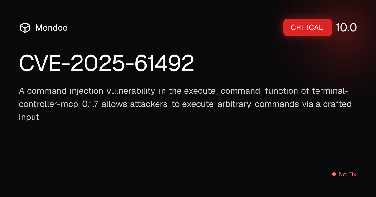 CVE-2025-61492 | Mondoo Vulnerability Intelligence