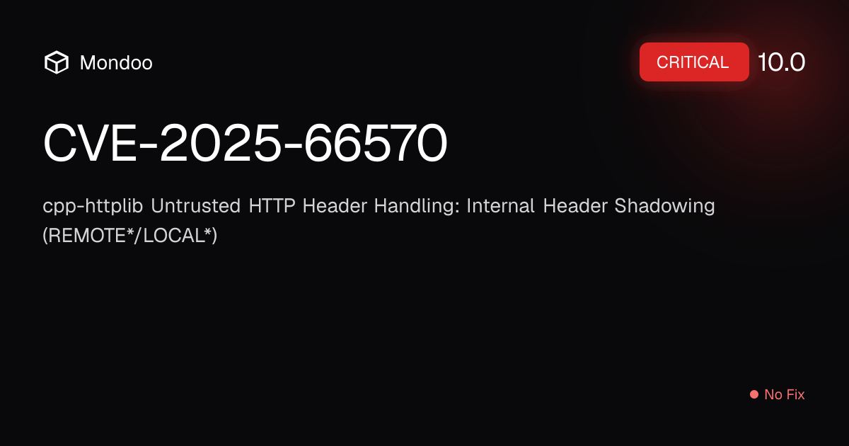 CVE-2025-66570 | Mondoo Vulnerability Intelligence