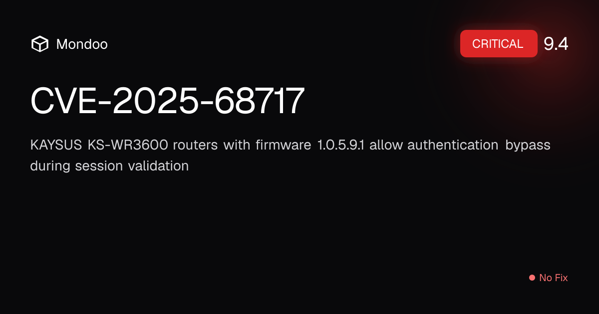 CVE-2025-68717 | Mondoo Vulnerability Intelligence