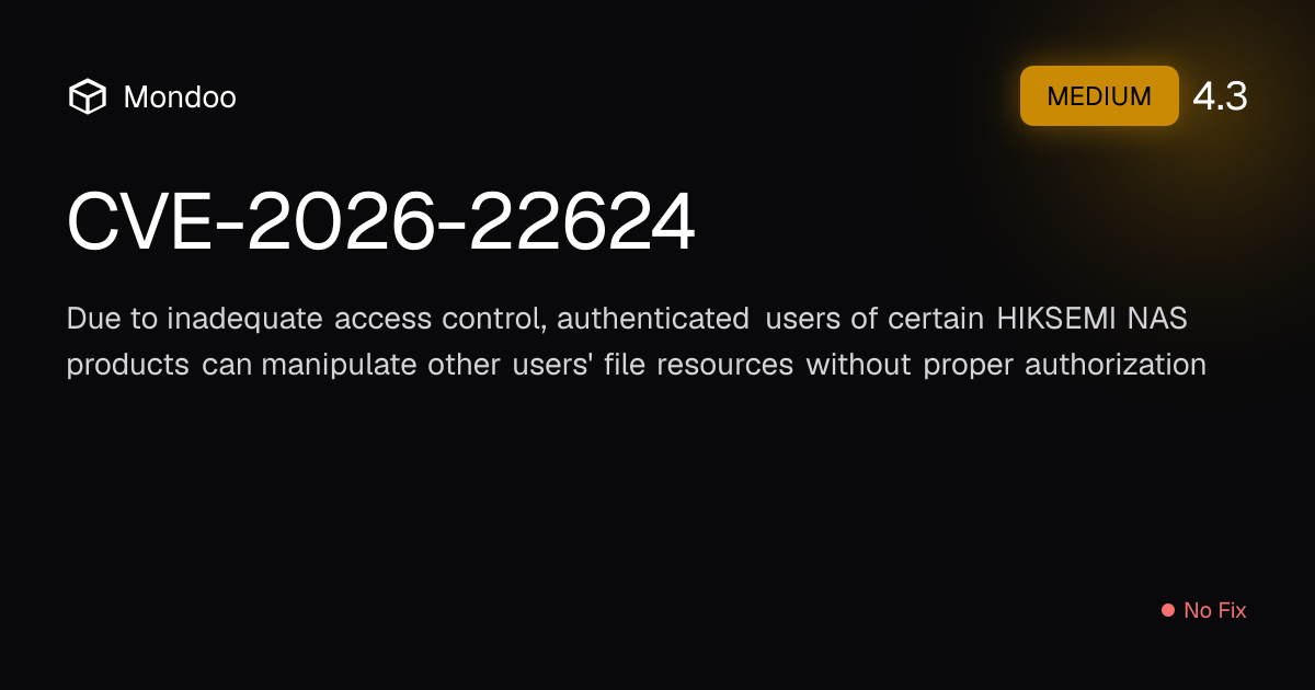 CVE-2026-22624 | Mondoo Vulnerability Intelligence