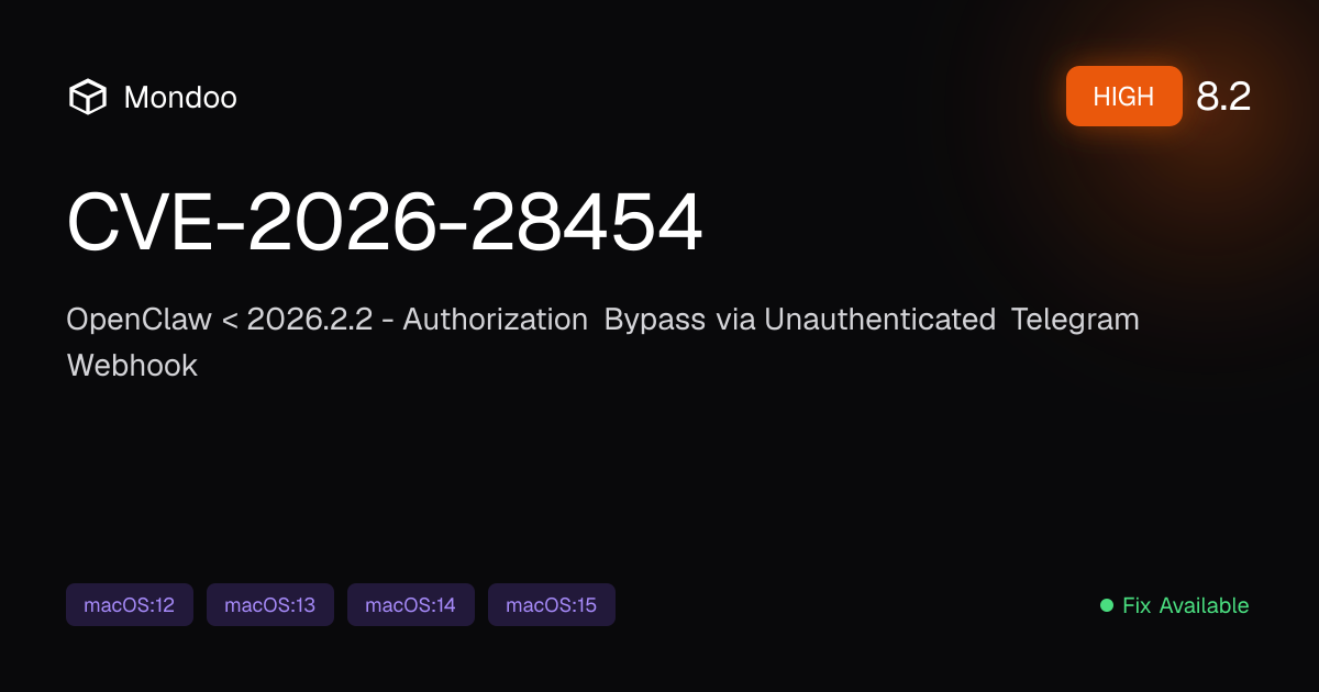 CVE-2026-28454 | Mondoo Vulnerability Intelligence