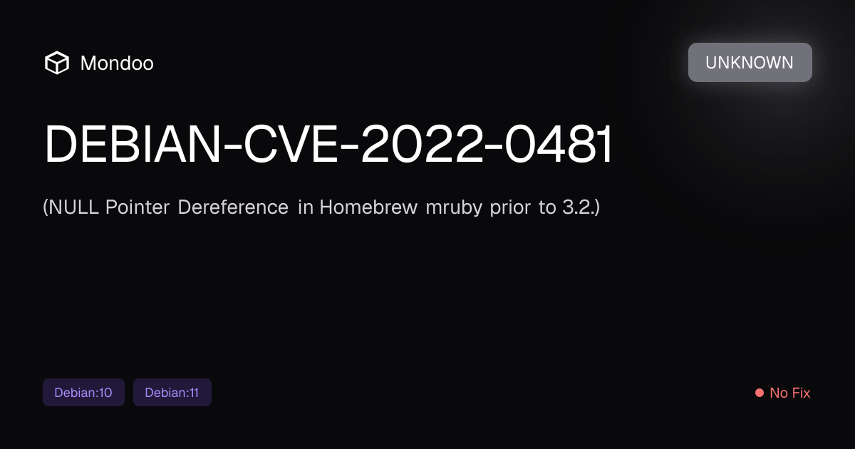 DEBIAN-CVE-2022-0481 | Mondoo Vulnerability Intelligence