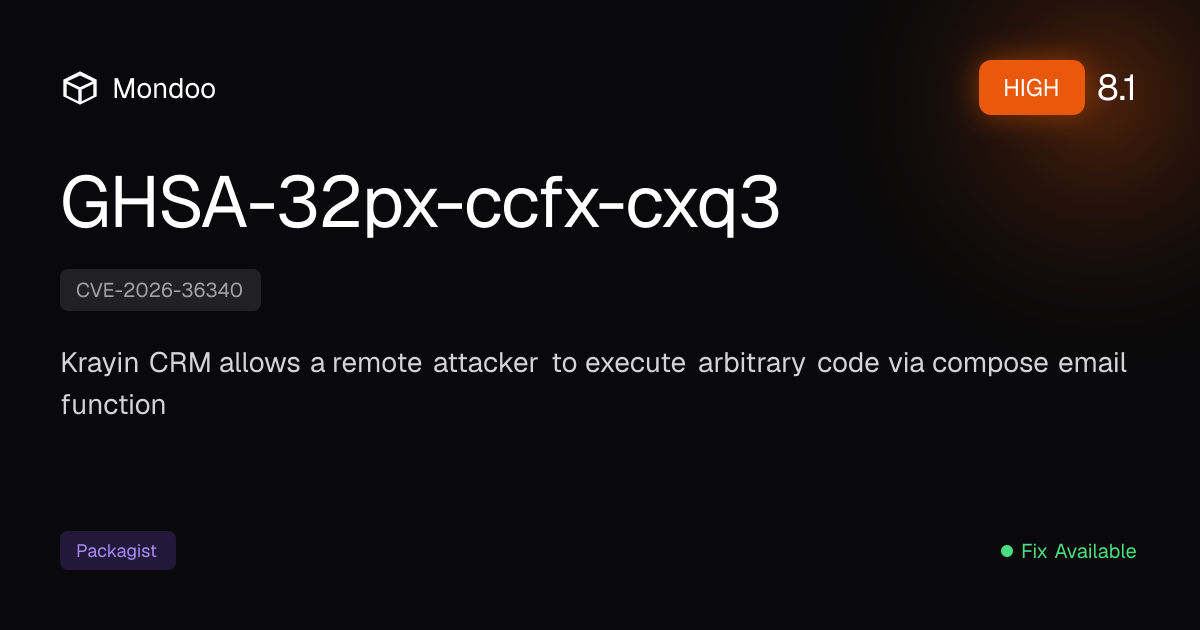 GHSA-32px-ccfx-cxq3 | Mondoo Vulnerability Intelligence