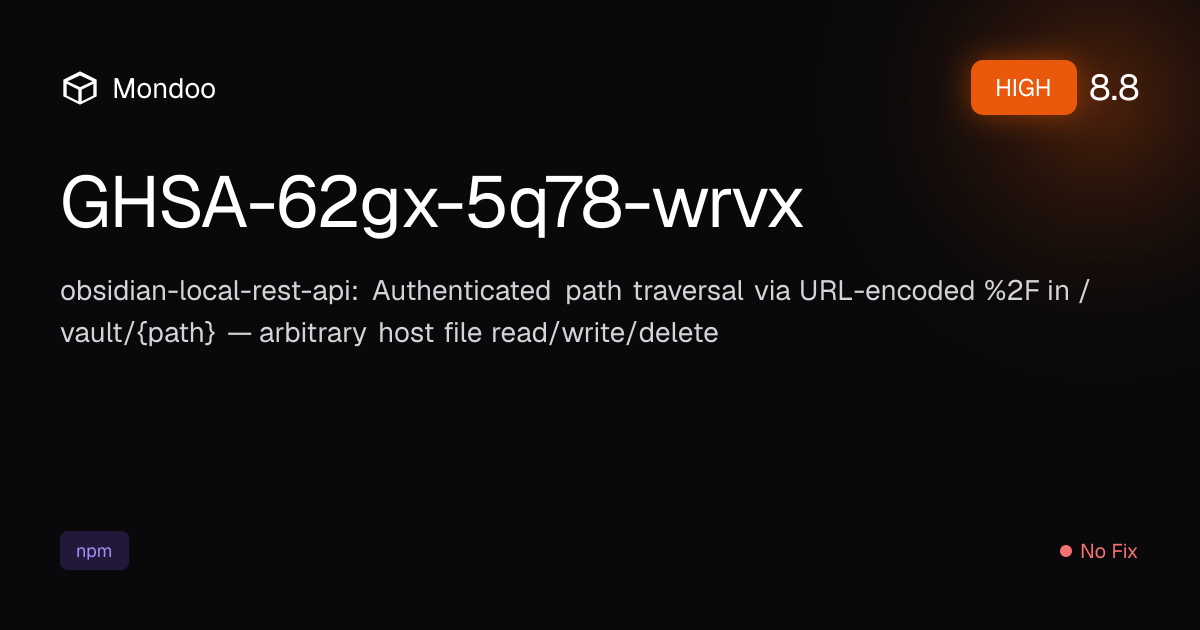 GHSA-62gx-5q78-wrvx | Mondoo Vulnerability Intelligence