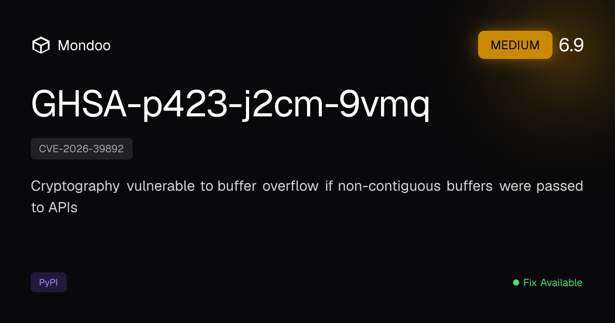 GHSA-p423-j2cm-9vmq | Mondoo Vulnerability Intelligence
