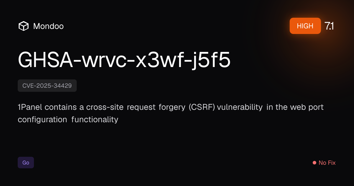 GHSA-wrvc-x3wf-j5f5 | Mondoo Vulnerability Intelligence