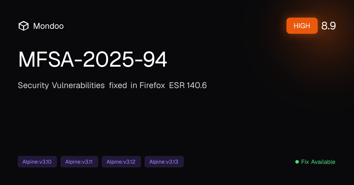 MFSA-2025-94 | Mondoo Vulnerability Intelligence