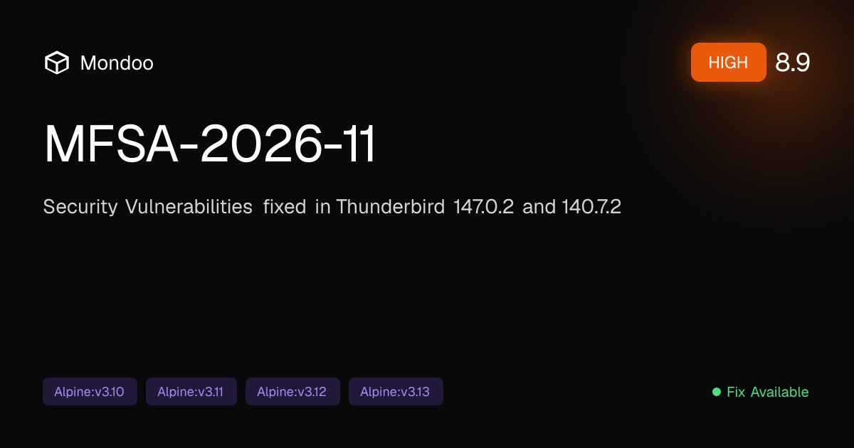 MFSA-2026-11 | Mondoo Vulnerability Intelligence