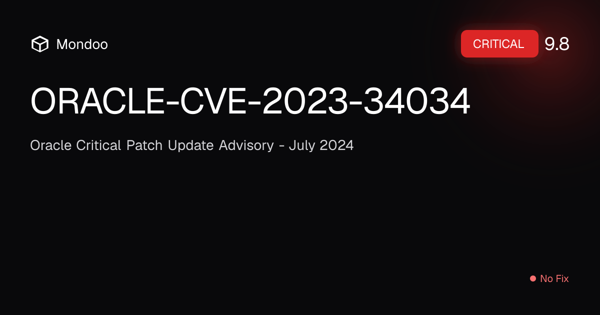 ORACLE-CVE-2023-34034 | Mondoo Vulnerability Intelligence