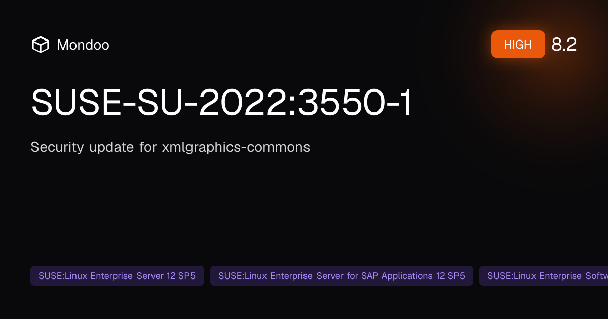 SUSE-SU-2022:3550-1 | Mondoo Vulnerability Intelligence